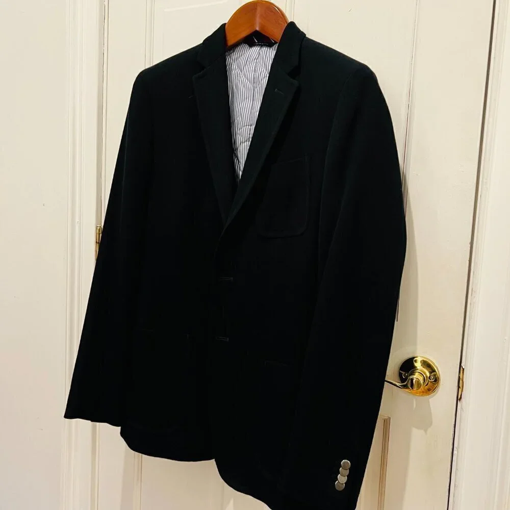 Banana Republic Sport Coat Mens 40 L Navy Blue Tailored Fit Wool Blazer